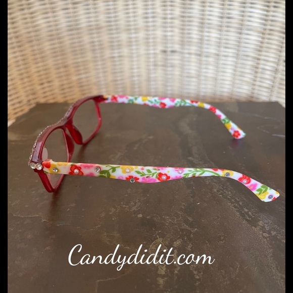 NWT Candy Did It Handmade Crystal & Pearl Floral Bling Reader Glasses 1.50 - Picture 7 of 11